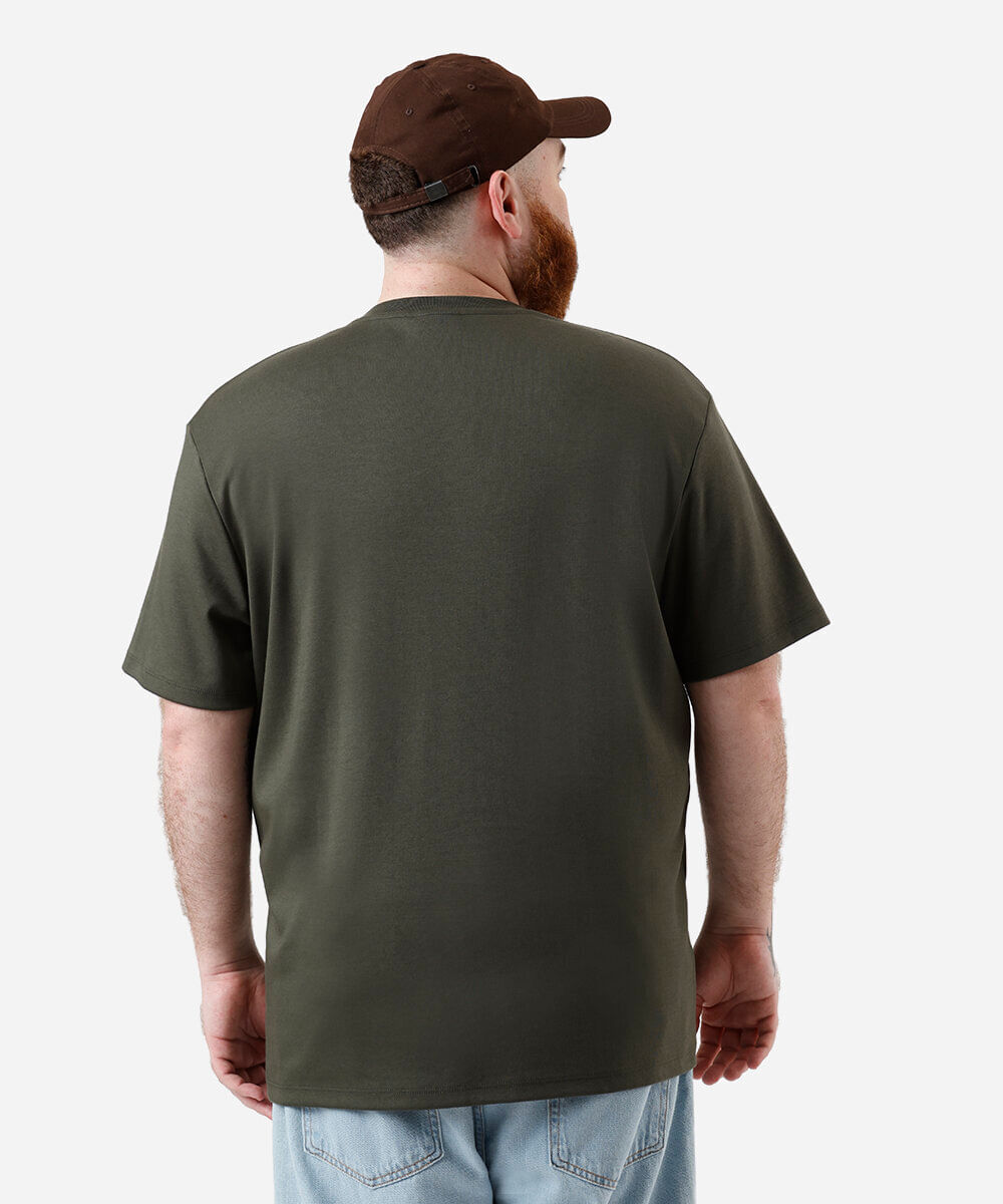 camiseta masculina de algodão peruano plus size verde