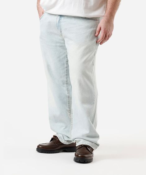 calça masculina jeans baggy básica azul