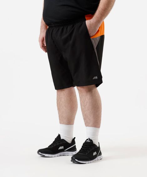 short cós elástico plus size esportivo preto