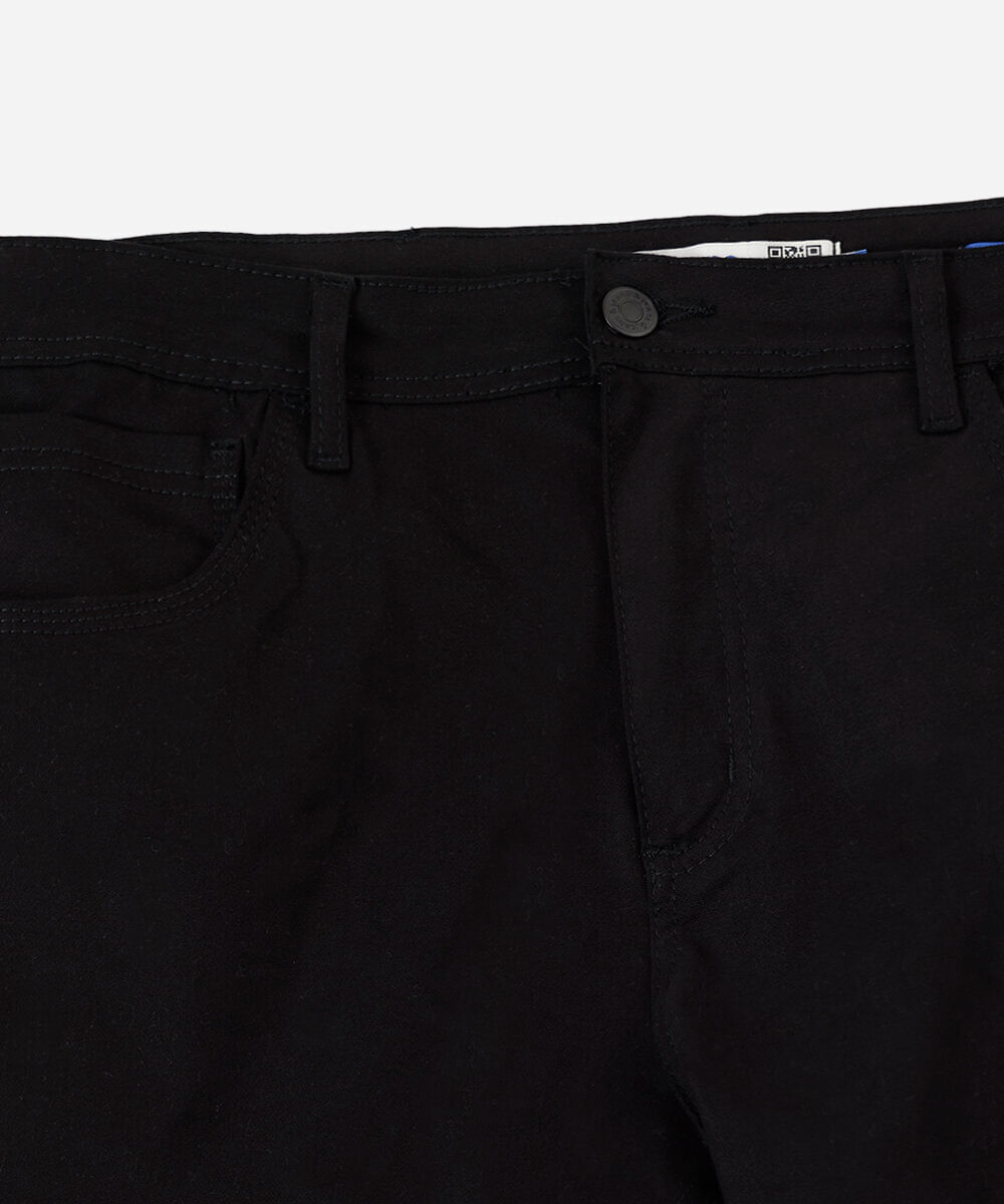 calça slim masculina de sarja plus size preta