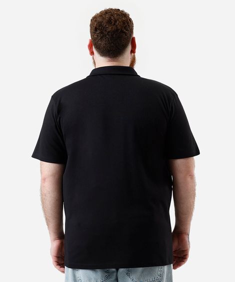 polo básica masculina com algodão plus size preta