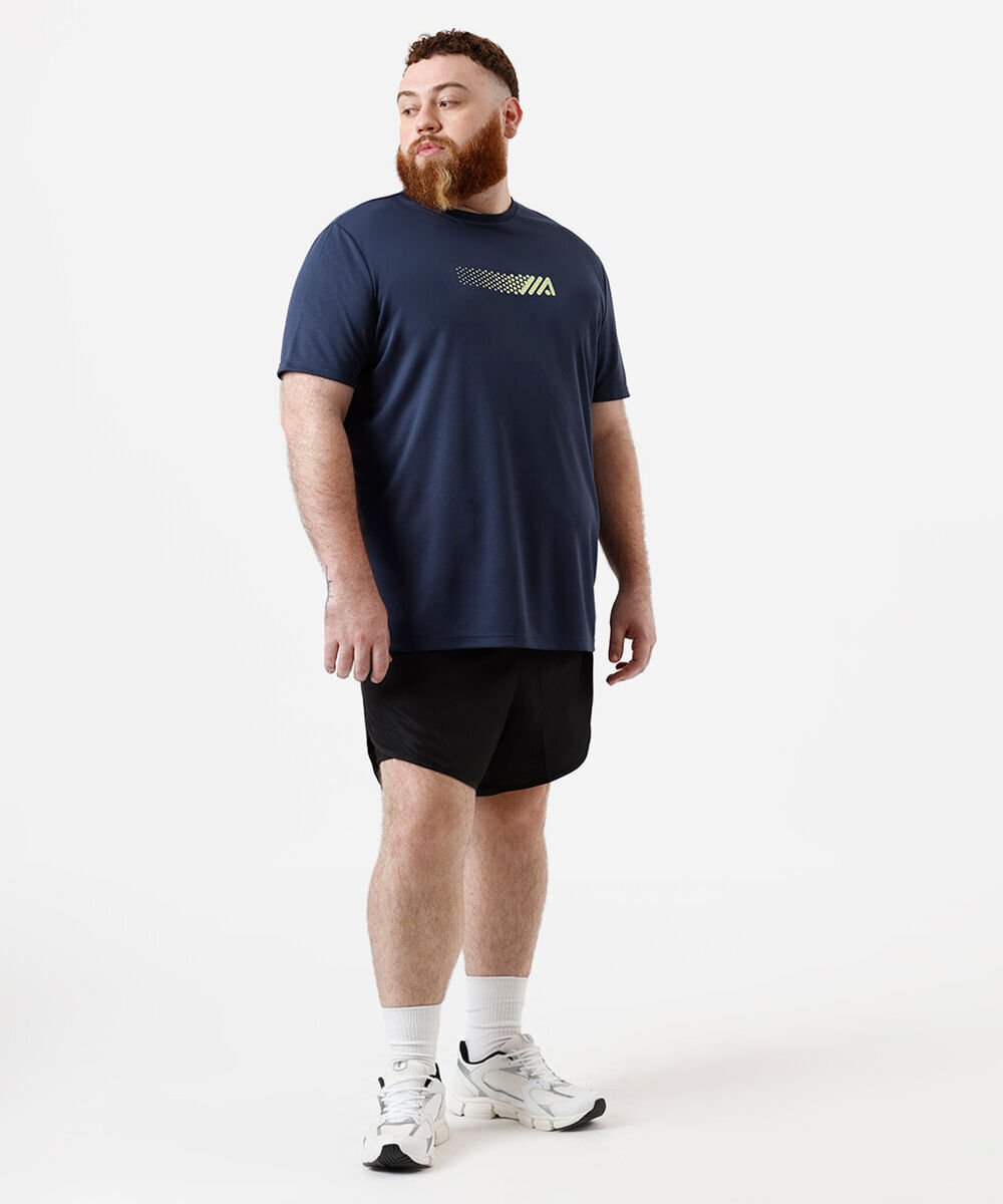 camiseta masculina esportiva ace plus size azul