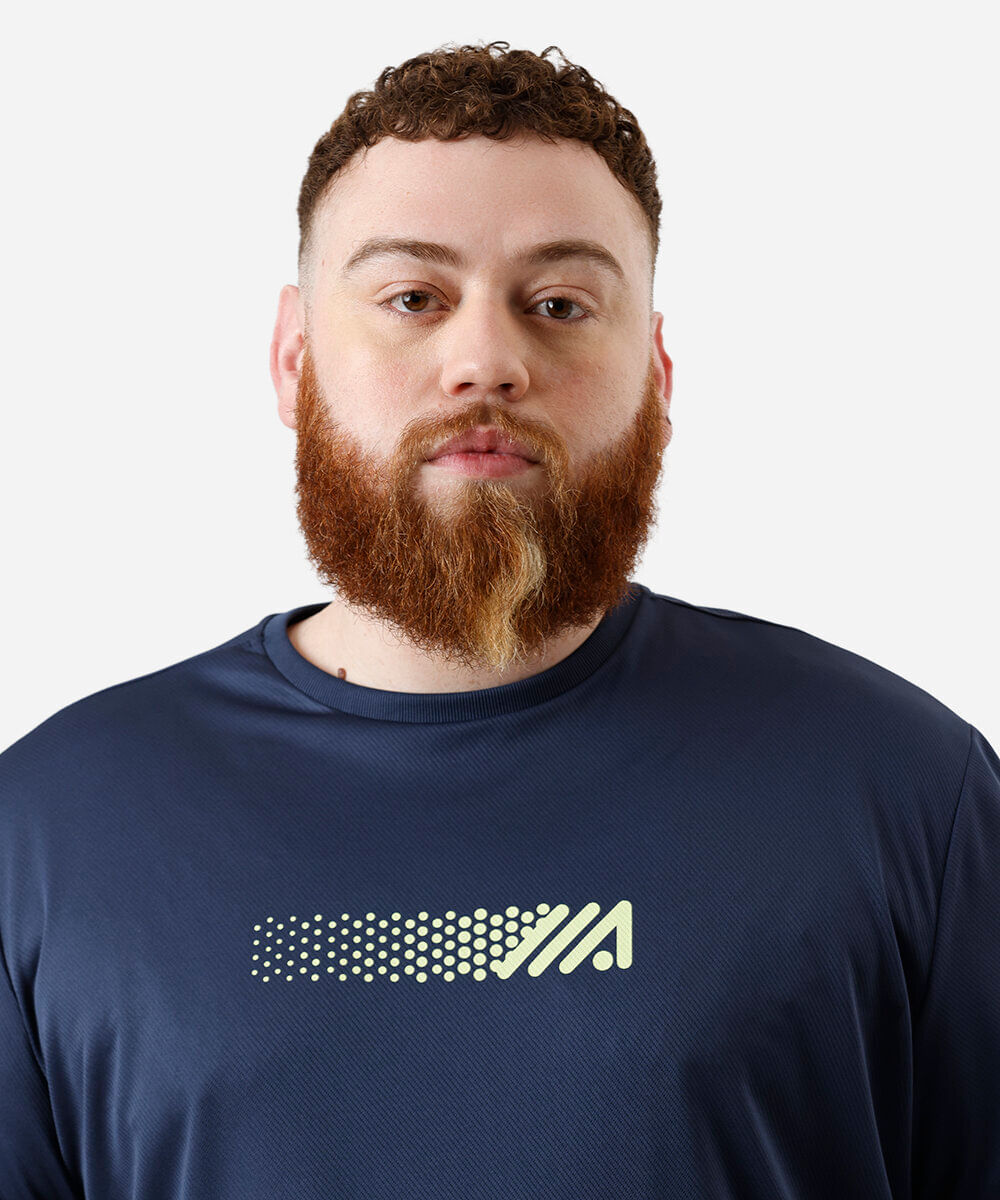 camiseta masculina esportiva ace plus size azul