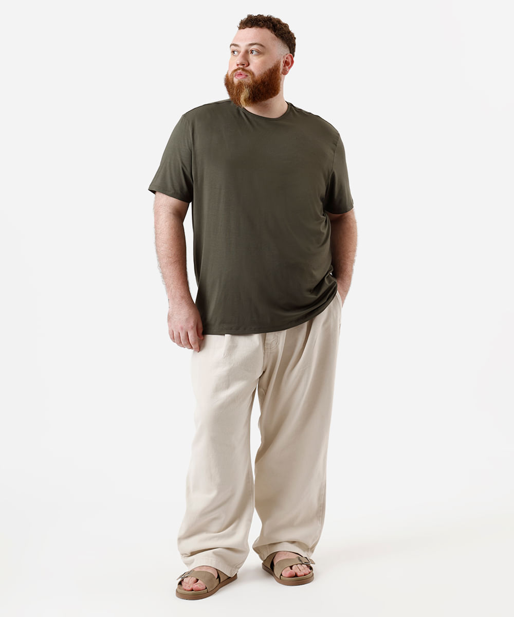 camiseta comfort masculina manga curta AIRtech plus size verde