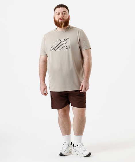 short masculino esportivo ace com nervura plus size marrom