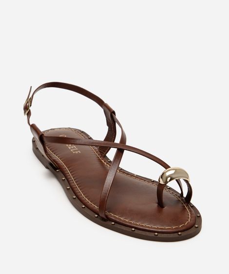 rasteirinha com aviamento oneself marrom