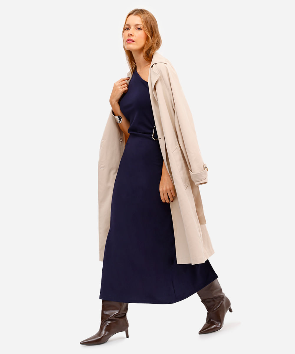 vestido midi ombro único feminino com franzido azul