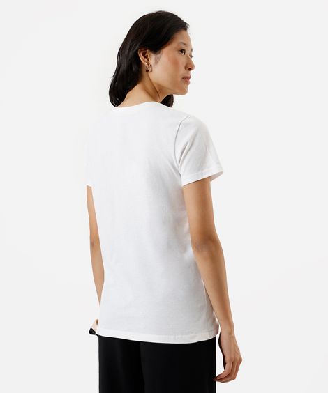camiseta feminina de algodão estampada off white