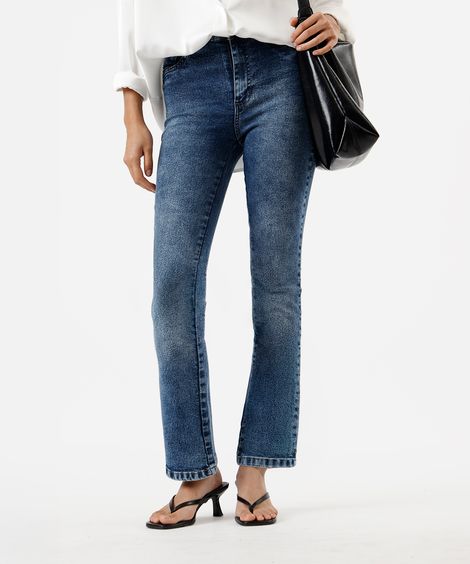 calça boot cut feminina jeans sawary azul