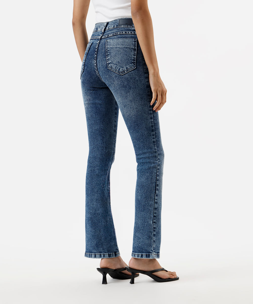 calça boot cut feminina jeans sawary azul