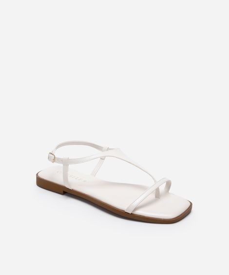 rasteirinha bico quadrado tiras finas oneself off white