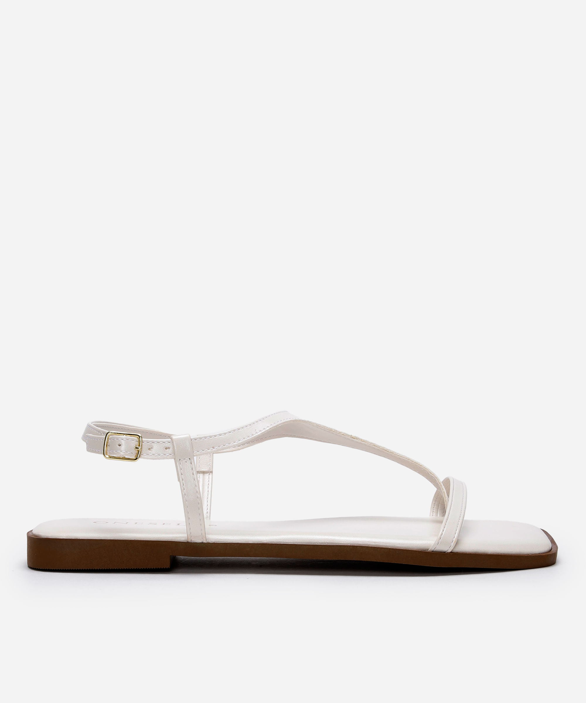 rasteirinha bico quadrado tiras finas oneself off white