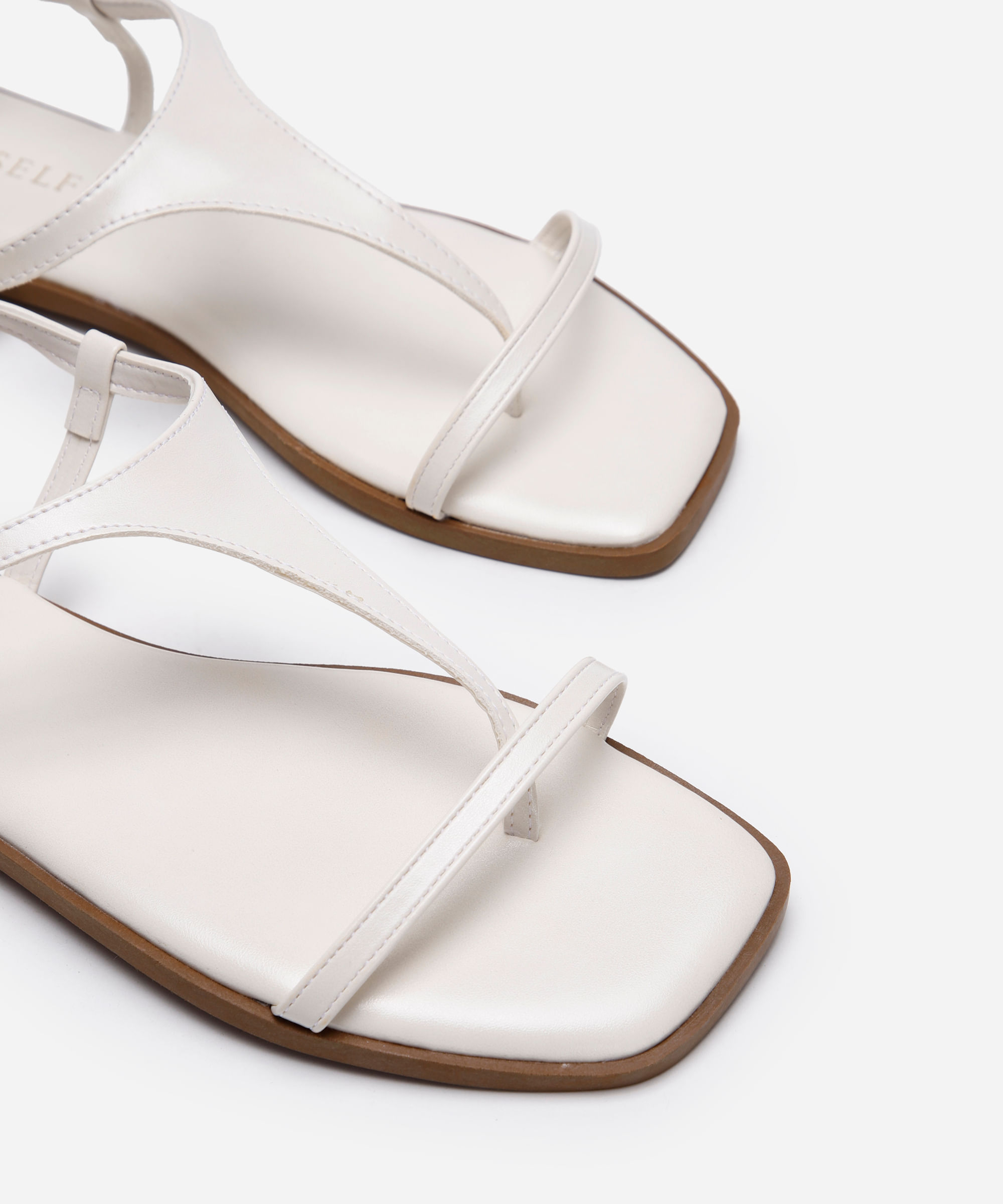 rasteirinha bico quadrado tiras finas oneself off white