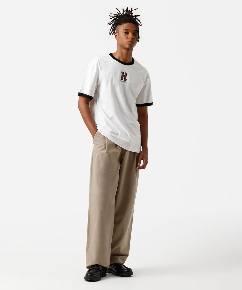 camiseta masculina de algodão harry potter off white
