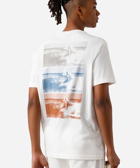 camiseta masculina de algodão estampada off white