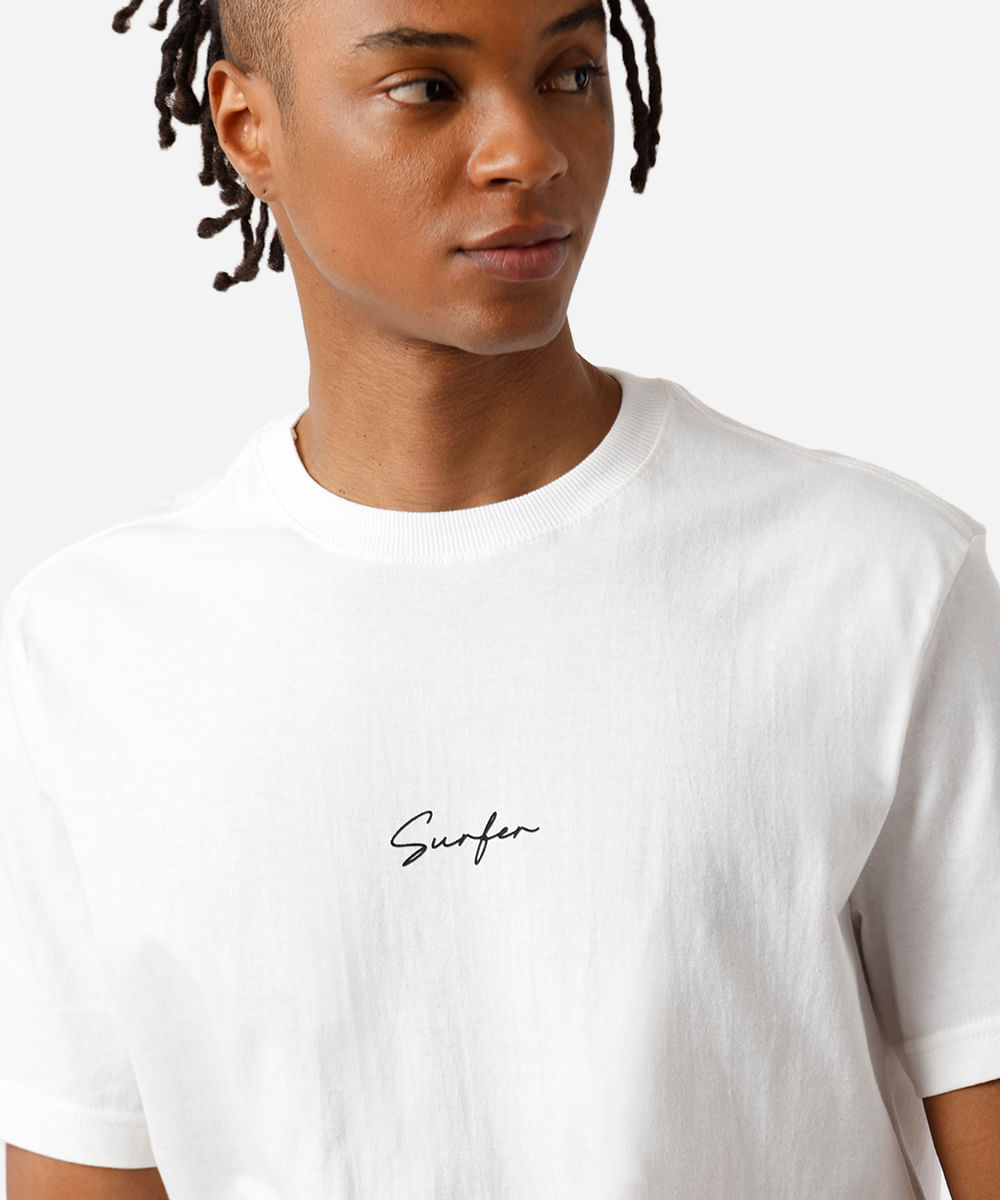 camiseta masculina de algodão estampada off white