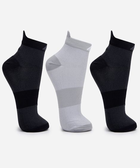 kit de 3 meias esportivasmasculinas cano médio colorido