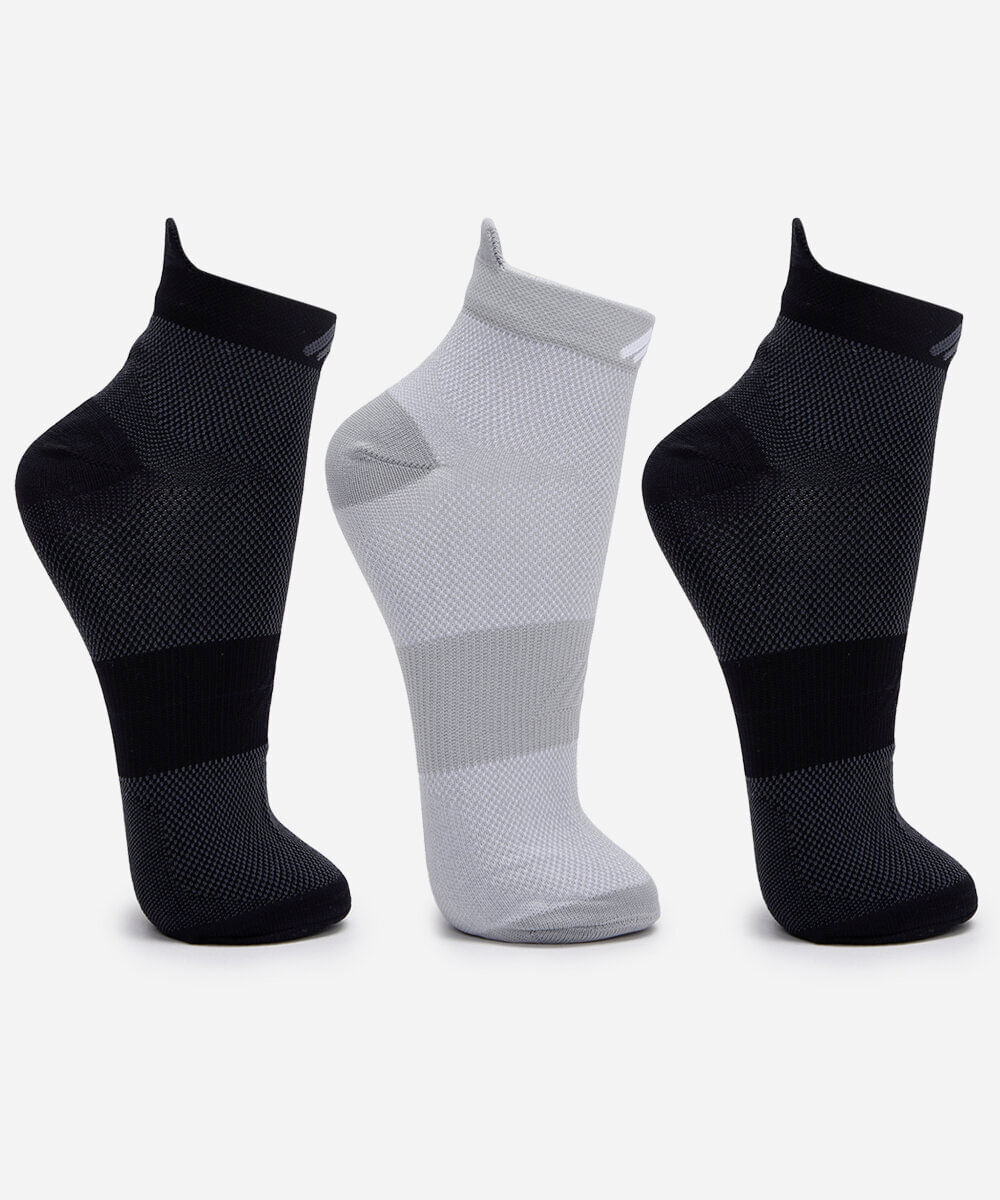 kit de 3 meias esportivasmasculinas cano médio colorido
