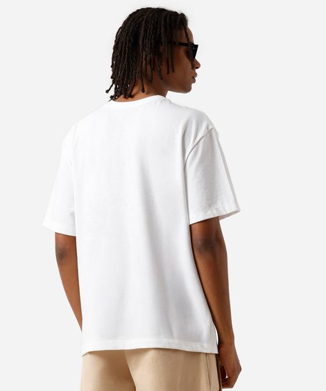 camiseta relaxed masculina de algodão coolmax branca