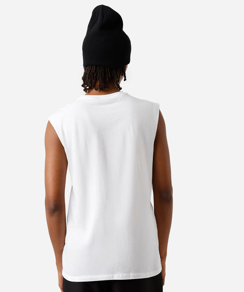regata machão masculina de algodão gorillaz off white