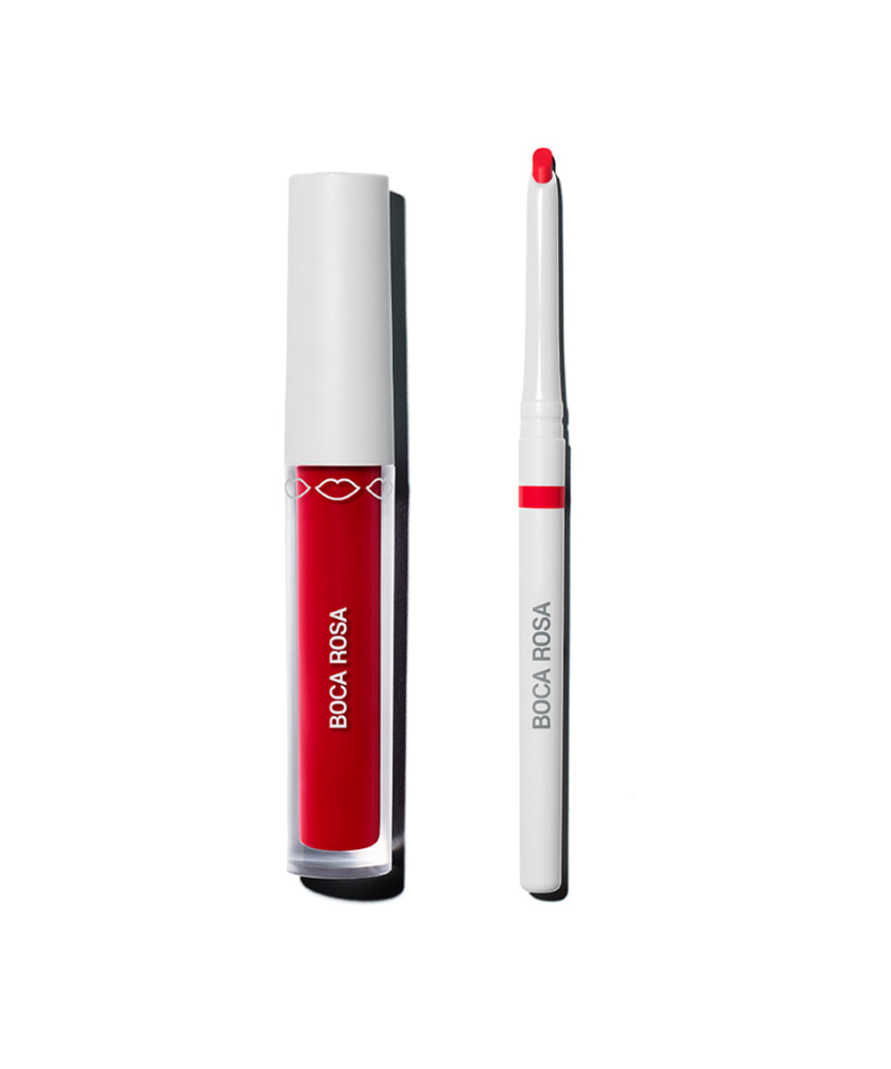 kit boca rosa lip combo contorno labial e hidra lábios vermelho