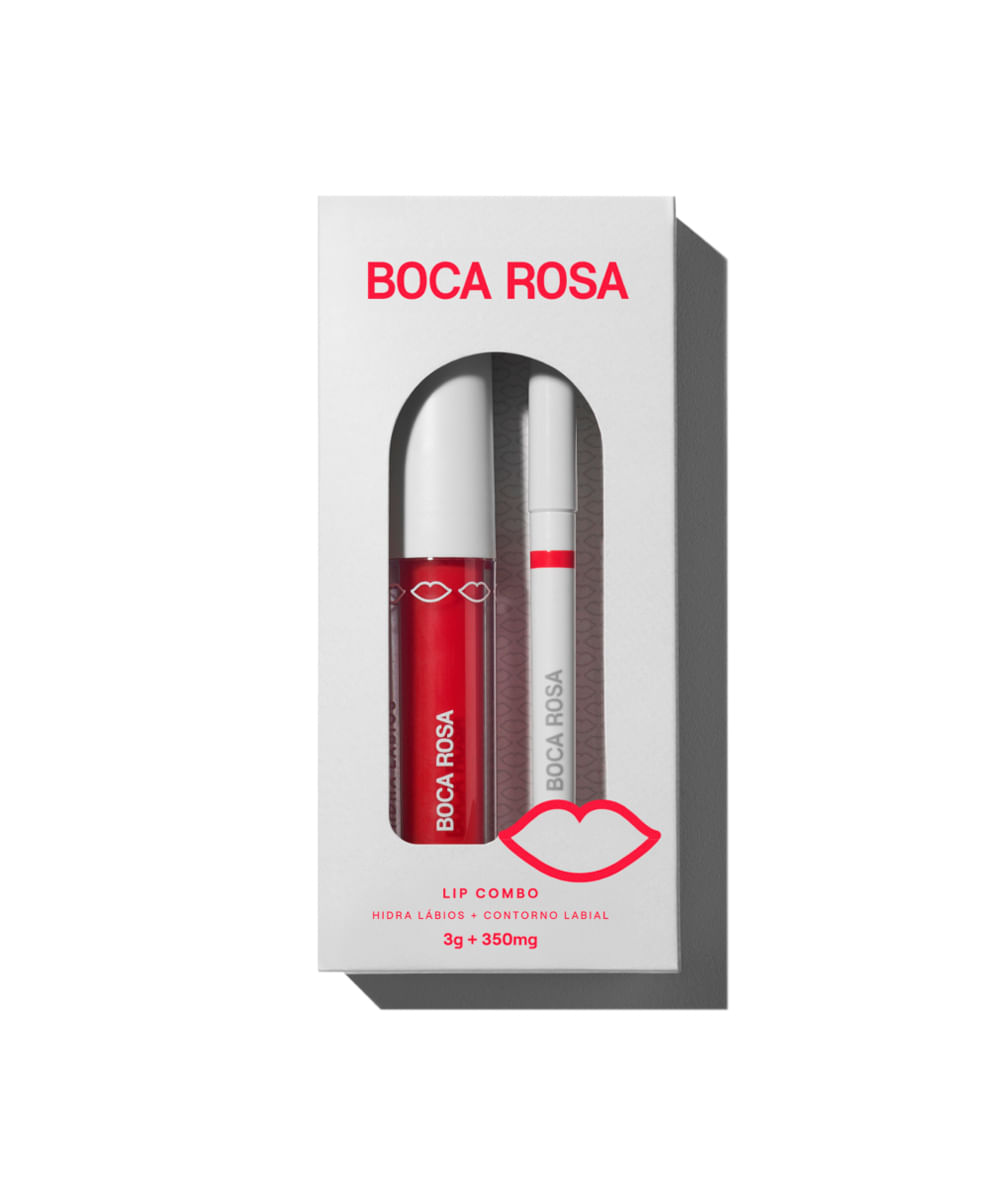 kit boca rosa lip combo contorno labial e hidra lábios vermelho