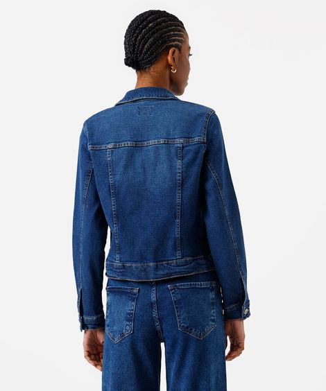 jaqueta feminina jeans azul