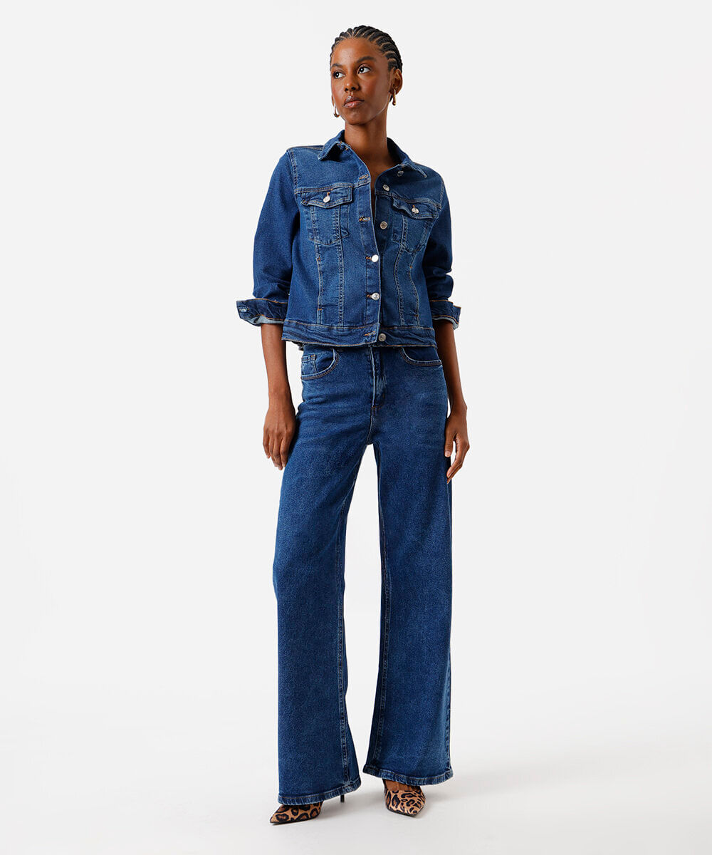 jaqueta feminina jeans azul