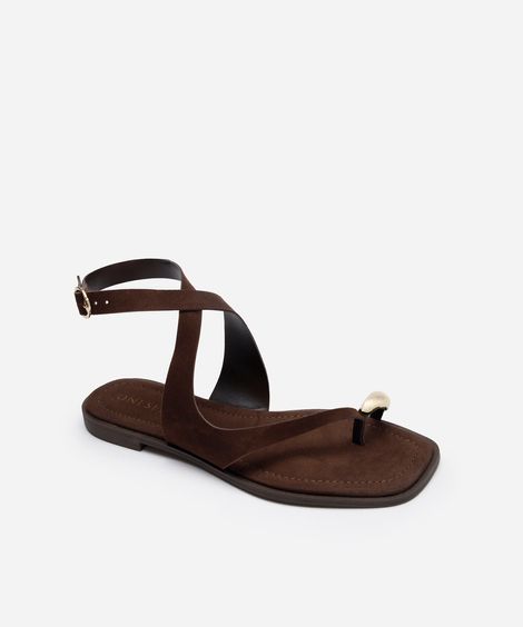 rasteirinha texturizada oneself marrom