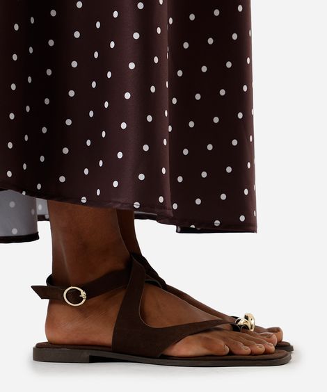 rasteirinha texturizada oneself marrom