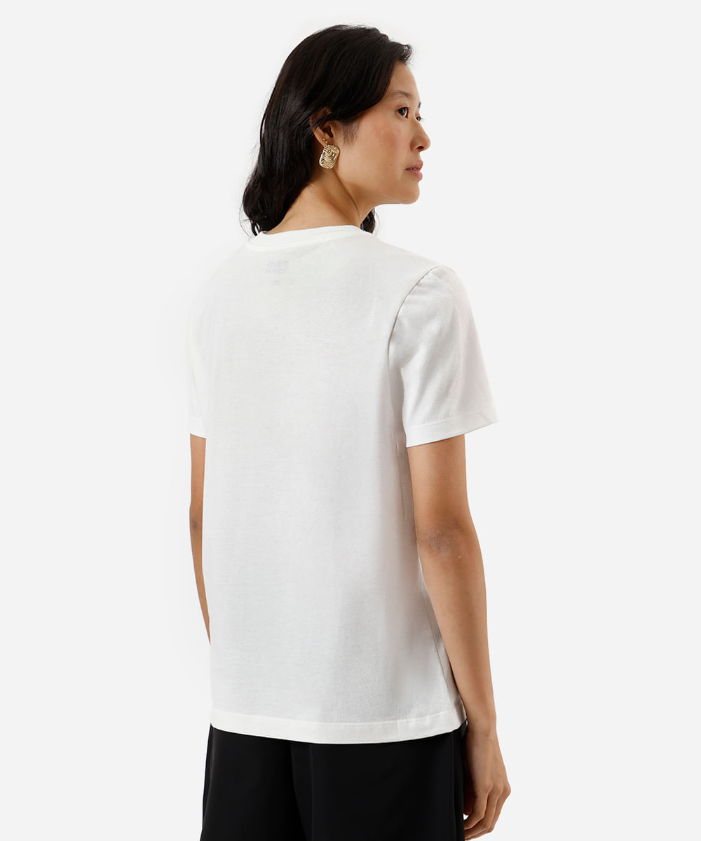 camiseta feminina de algodão naruto off white