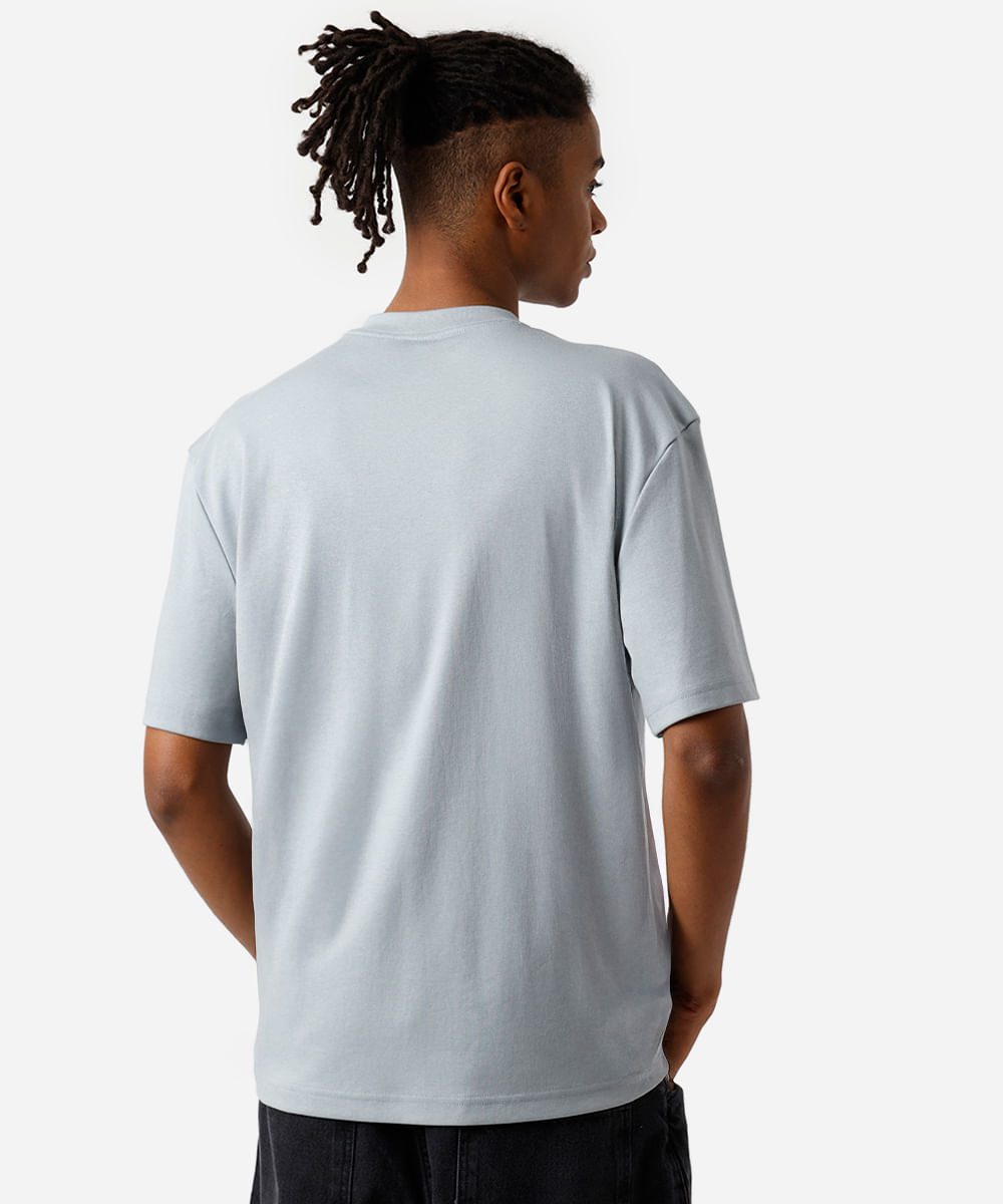 camiseta relaxed masculina de algodão peruano azul