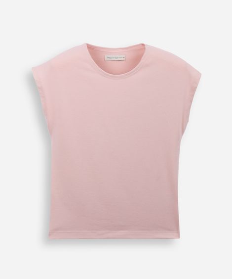 camiseta juvenil manga curta rosa