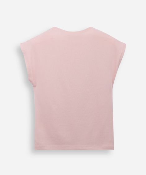 camiseta juvenil manga curta rosa