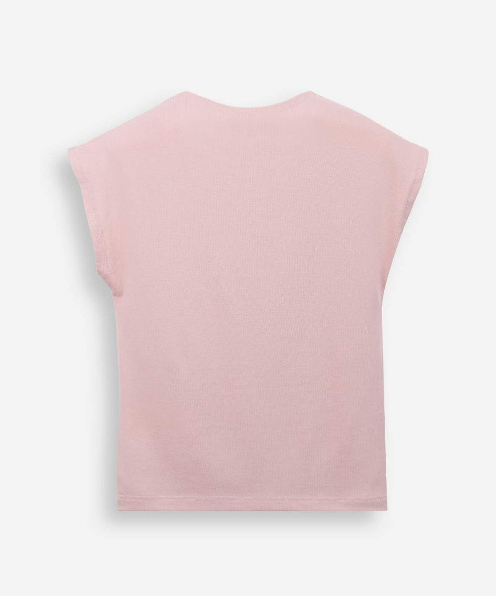 camiseta juvenil manga curta rosa