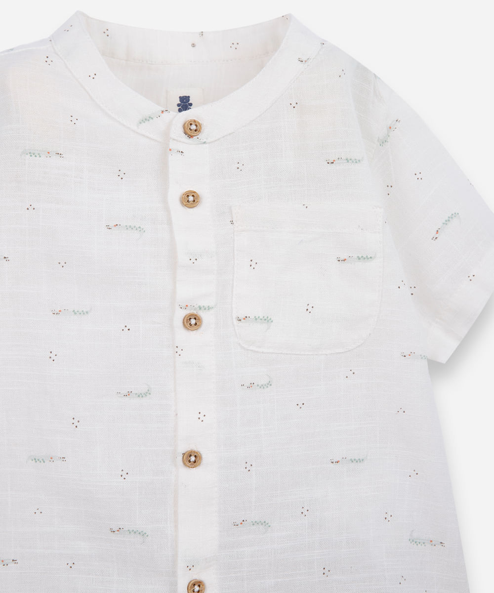 conjunto curto infantil de algodão jacaré - verde médio