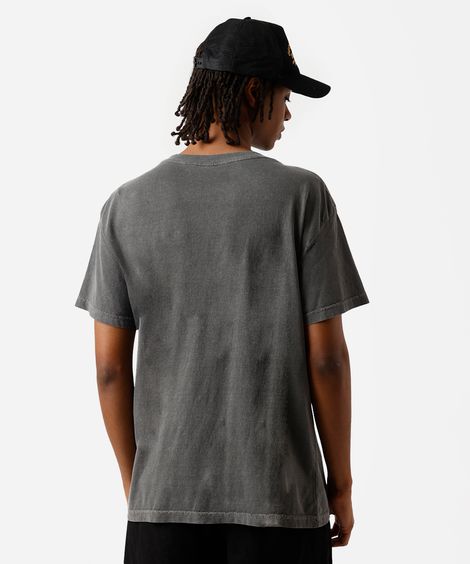 camiseta masculina em algodão de volta para o futuro estonada - chumbo