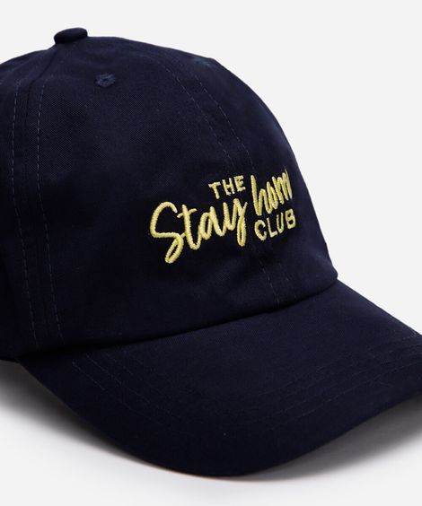 boné aba curva sarja bordado the stay home club azul