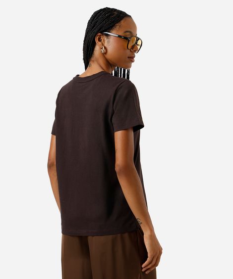 camiseta feminina de algodão gelato marrom
