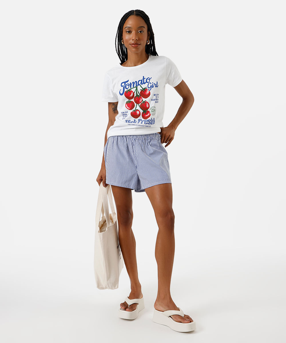 camiseta feminina de algodão tomato girl off white