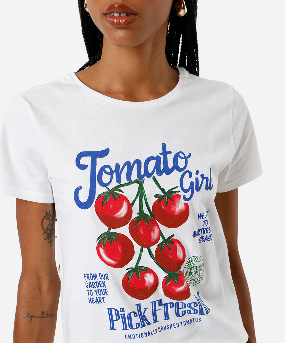 camiseta feminina de algodão tomato girl off white