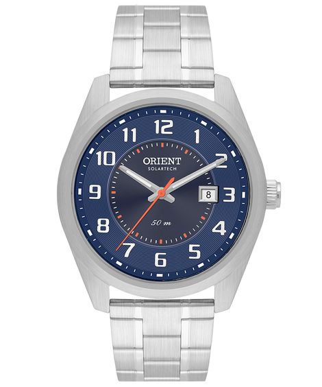 relógio masculino orient mbss1496d2sx analógico calendário prateado
