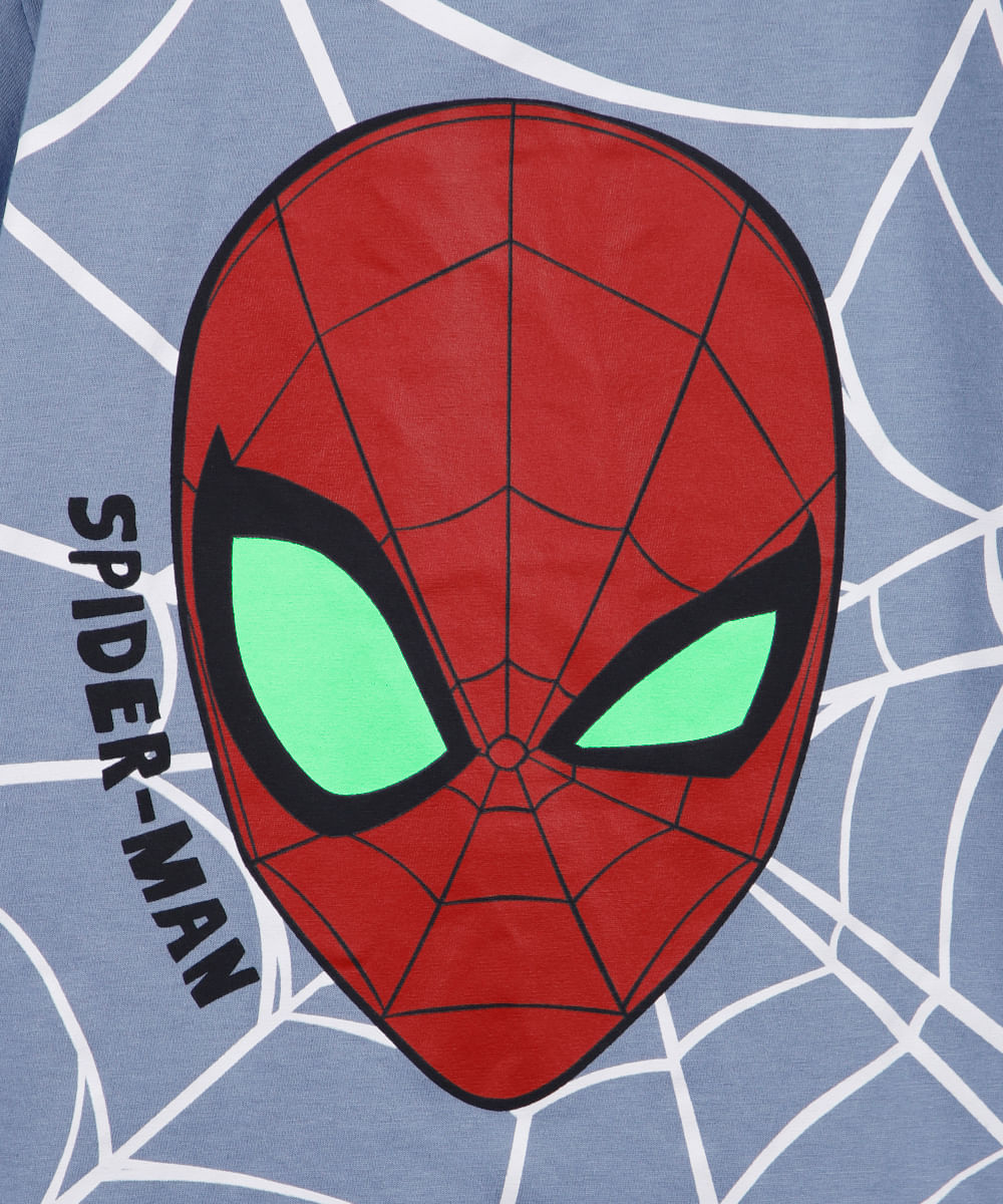 pijama curto infantil de algodão homem aranha azul