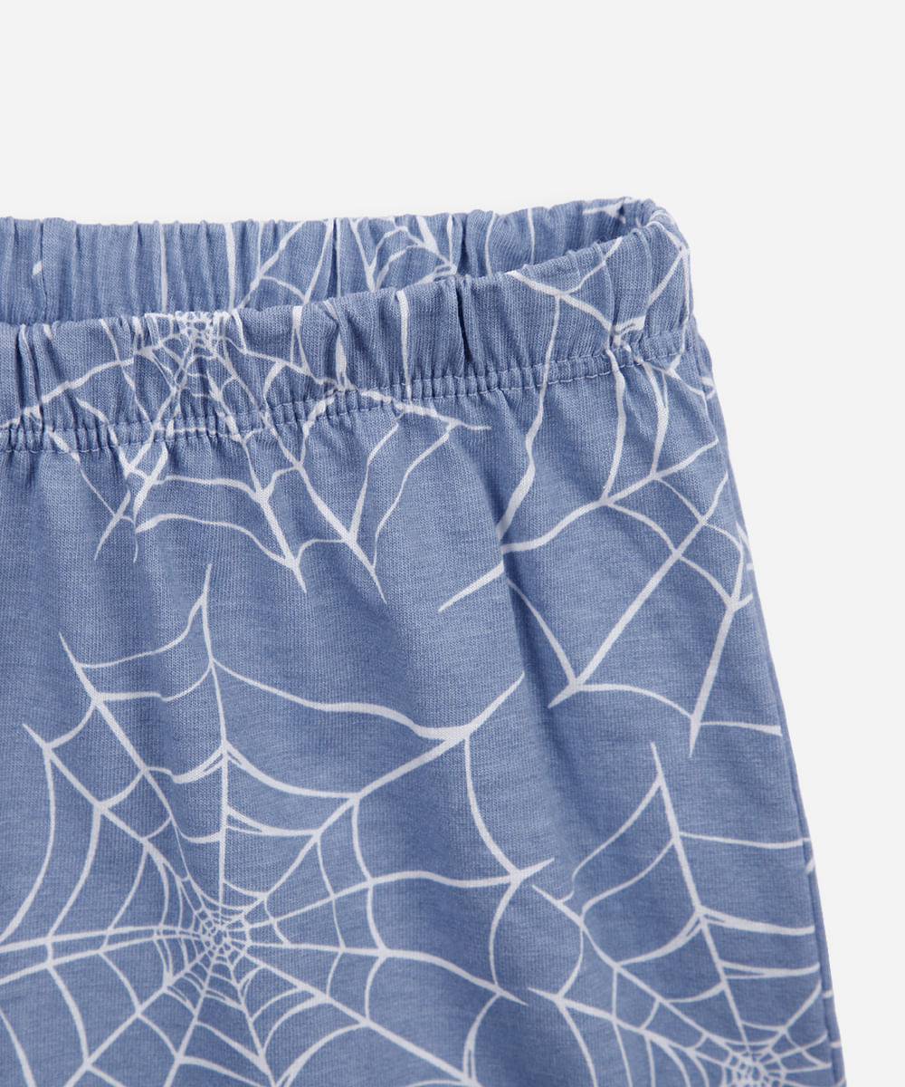 pijama curto infantil de algodão homem aranha azul