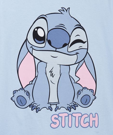 pijama curto infantil de algodão stitch azul