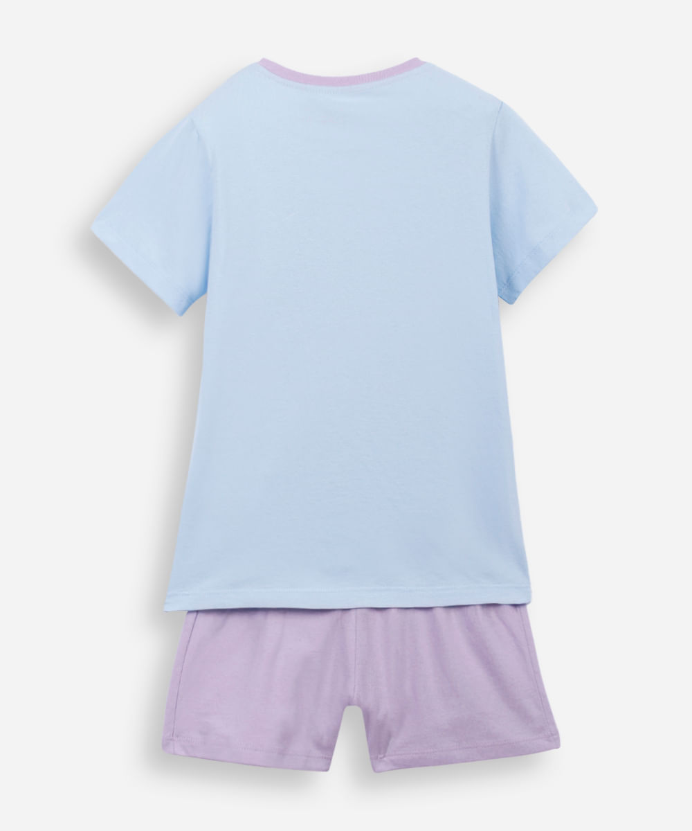 pijama curto infantil de algodão stitch azul