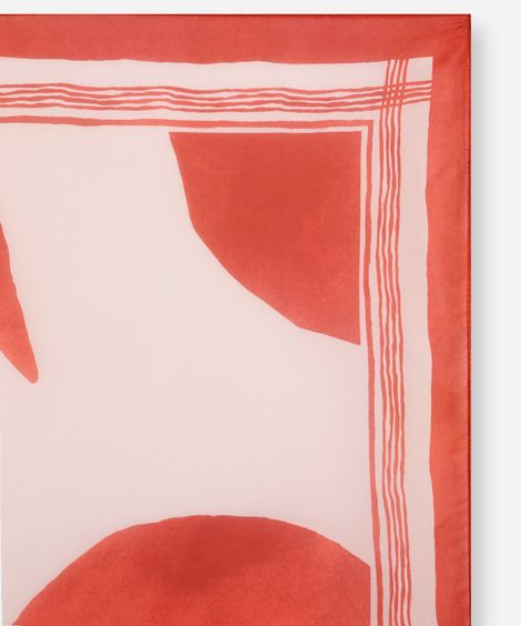 lenço quadrado abstrato acetinado vermelho
