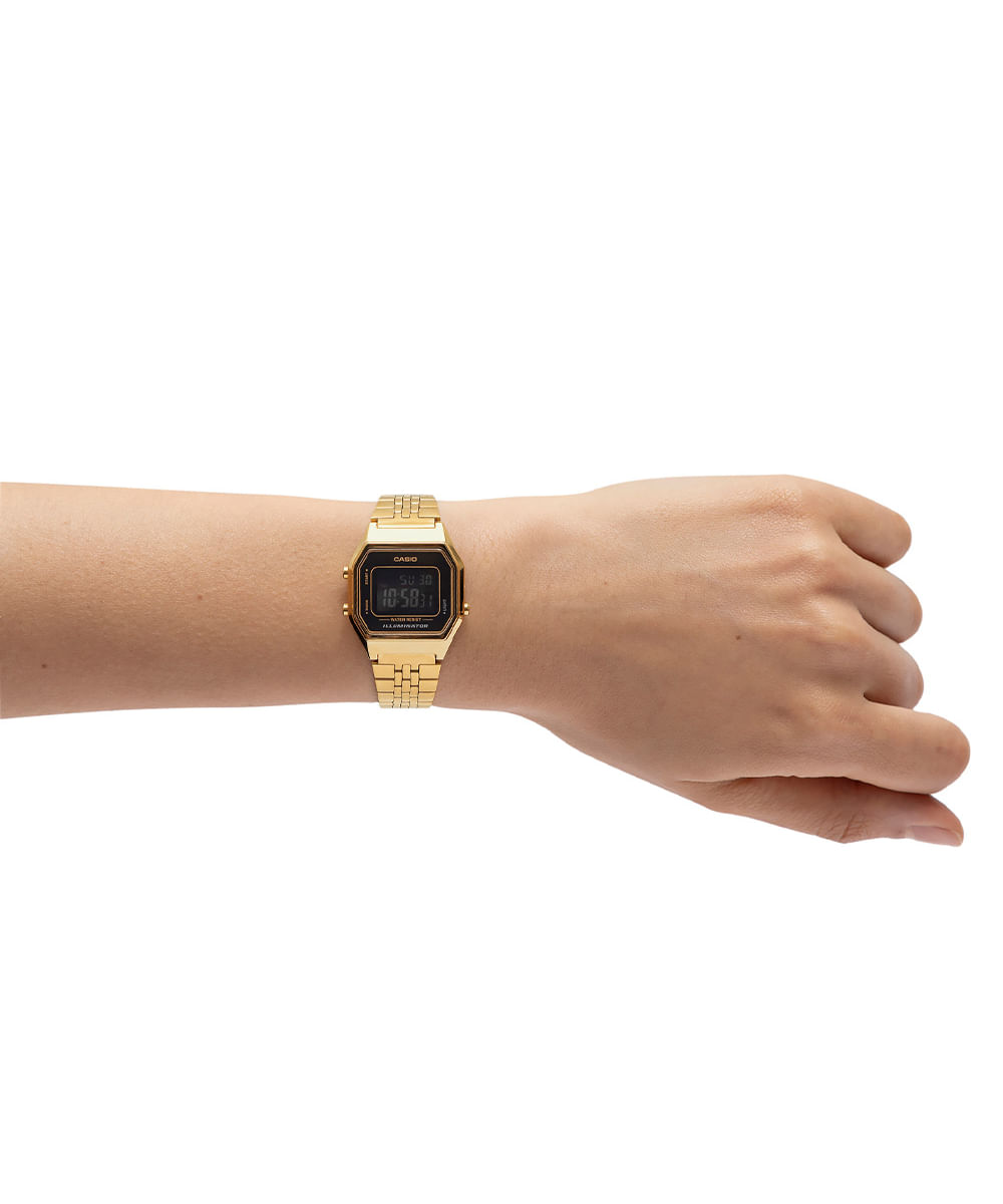 relógio masculino casio digital la680wga1bdf dourado