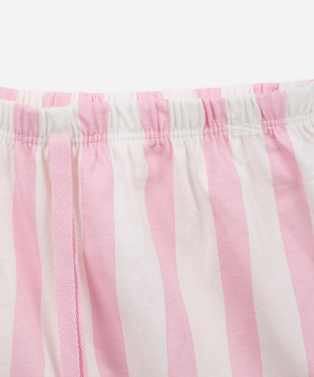 pijama curto infantil de algodão hello kitty off white