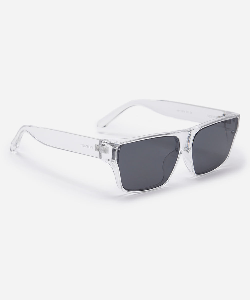Oculos de sol quadrado triton transparente